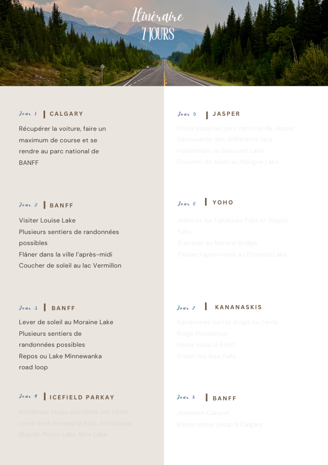 Guide Road Trip Rocheuses Canadiennes